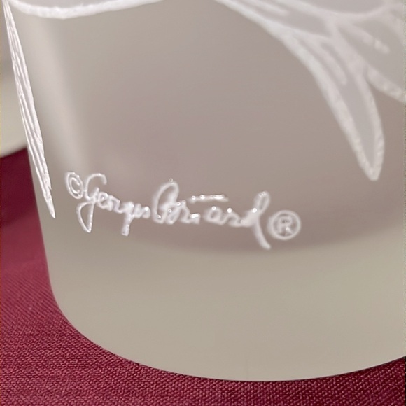 Vintage NOS Georges Briard Etched Frosted Dove Bird Glass Tumblers Set of 4 - Picture 9 of 9